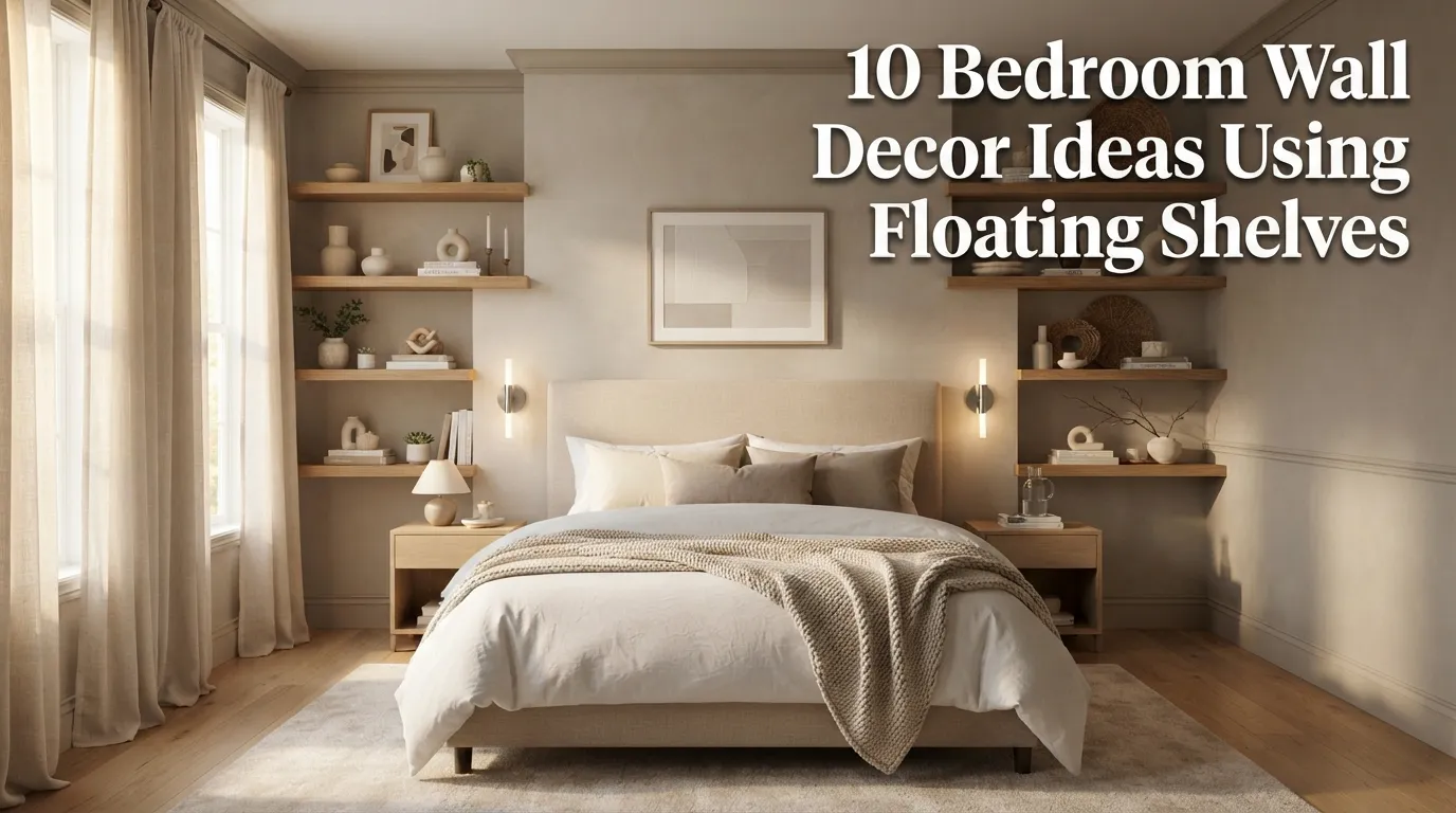 10 Bedroom Wall Decor Ideas Using Floating Shelves